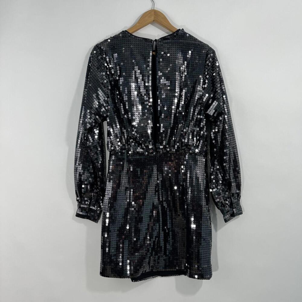 NBD Women’s Size Medium Gunmetal Black Margaery Long Sleeve Mini Dress NWT - Picture 9 of 12